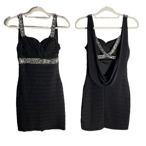 Rhinestone Strap Criss Cross Back Prom Homecoming Party Dress 5